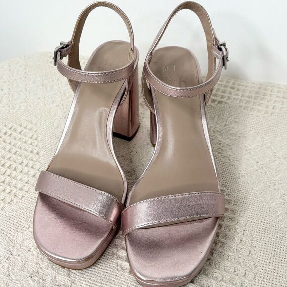 Mix No. 6 Sundra Sandal Metallic Pink Platform Heels - Picture 2 of 12